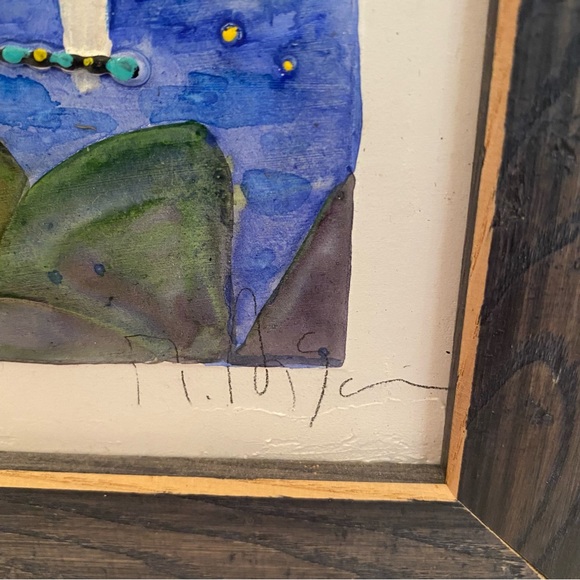 Mohammed Asgari signed original work of art. Water colour and acrylics - Picture 8 of 8